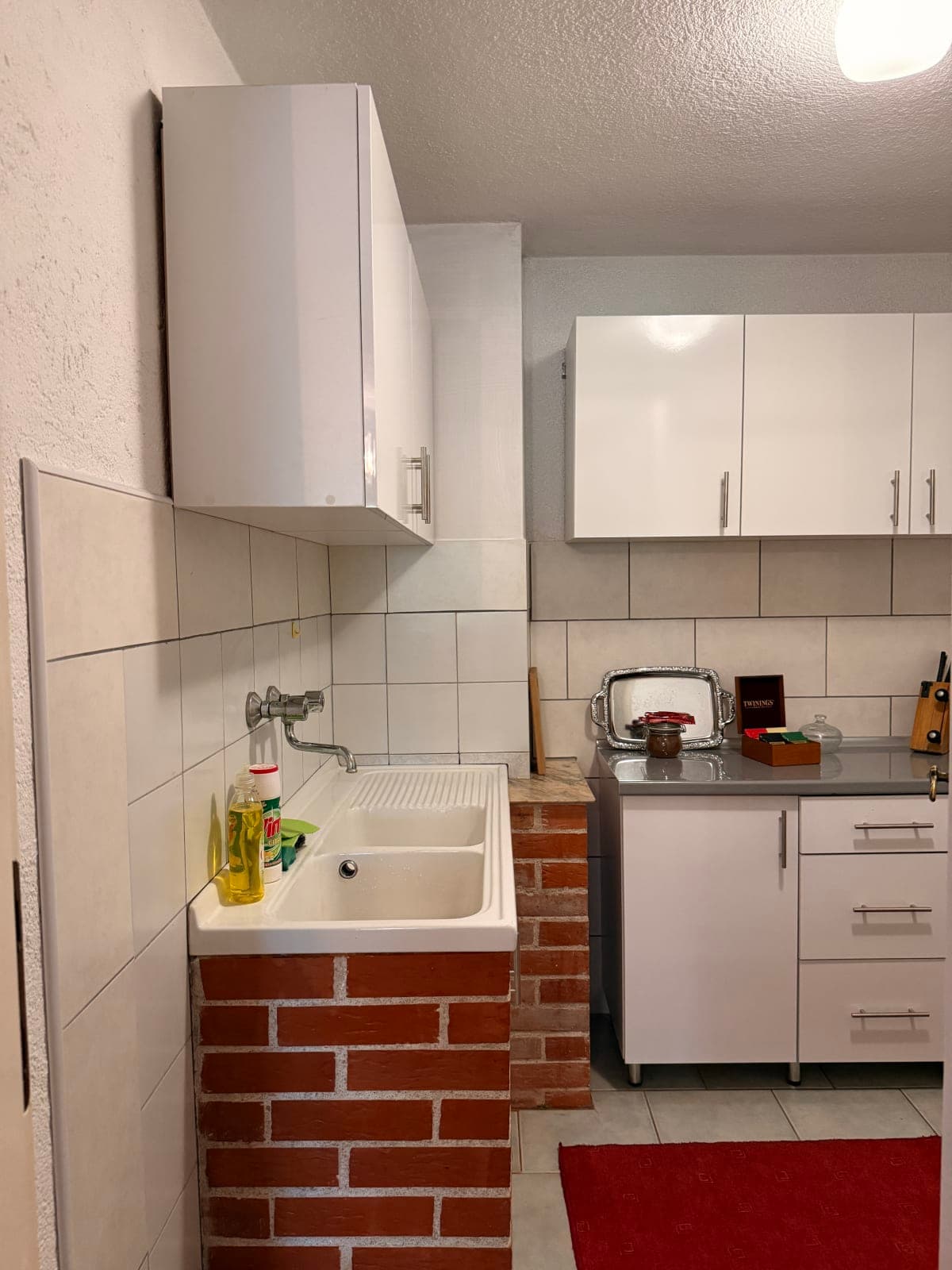 The apartment kitchenette